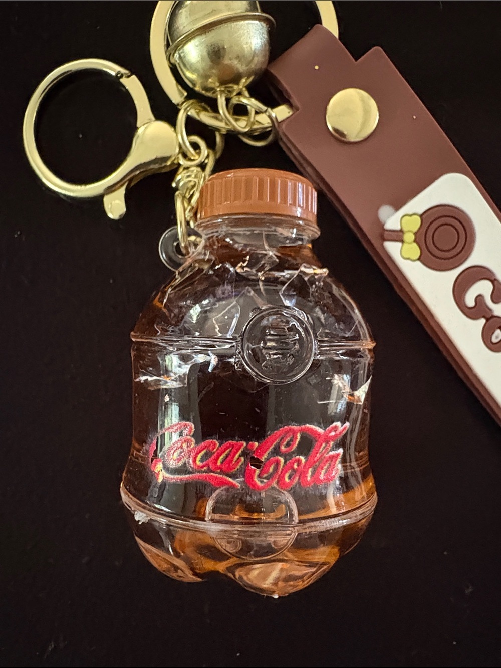 Coca-Cola Water Filled Bottle with Little Floating Ice Cubes Keychain Bag Charm - Picture 2 of 2